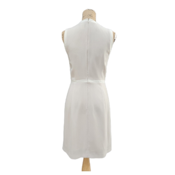 Vintage J. Crew White Sleeveless Sheath Mini Dress,Ecru/White Womens Small - Picture 2 of 4